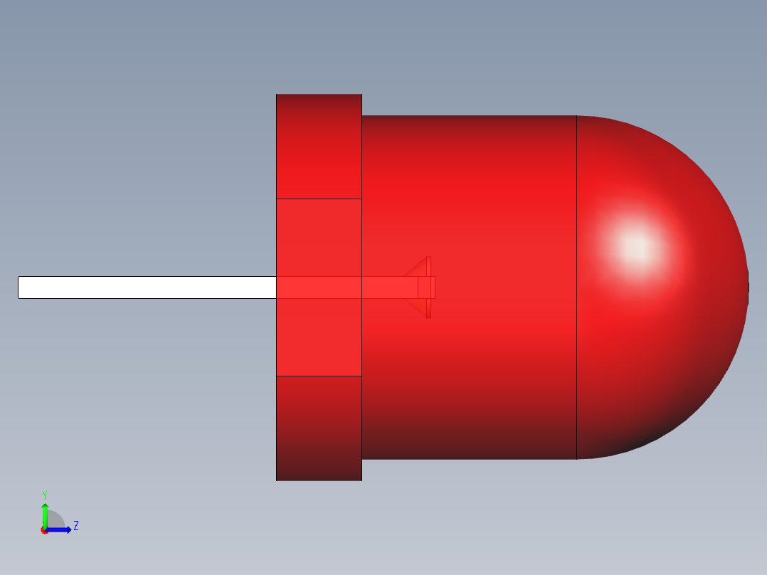 LED_Round_Red180_D8.0mm左视图