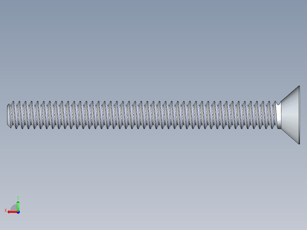 锥形内六角头螺钉-FHCS 10-24 x 2.000后视图