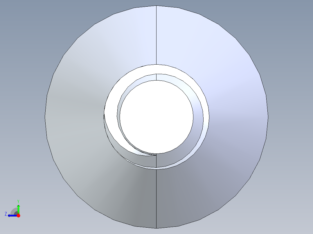 锥形内六角头螺钉-FHCS 10-24 x 2.000右视图