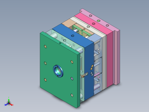 螺纹旋钮盖（绞牙+顶针板顶出）