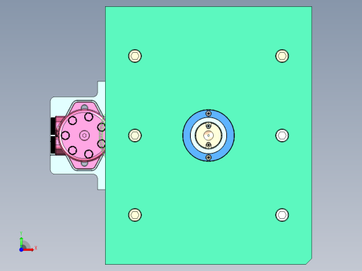 螺纹旋钮盖（绞牙+顶针板顶出）前视缩略图