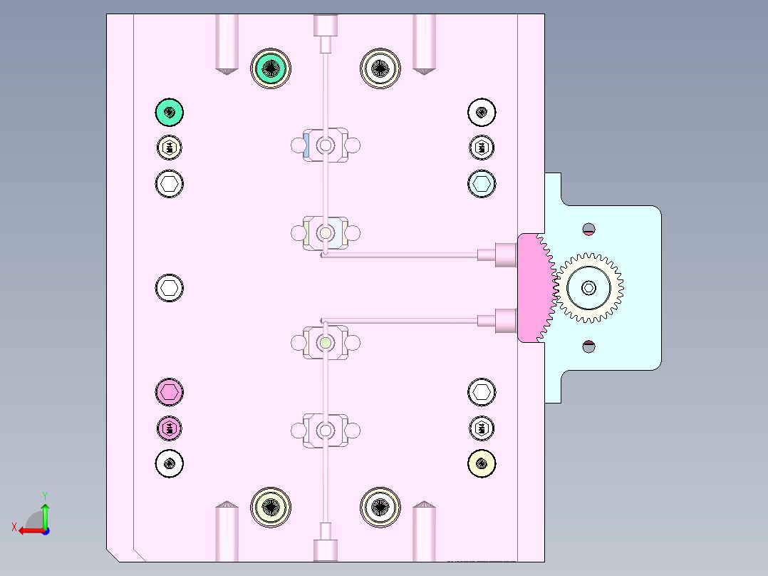 螺纹旋钮盖（绞牙+顶针板顶出）后视图