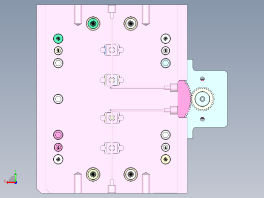螺纹旋钮盖（绞牙+顶针板顶出）后视缩略图