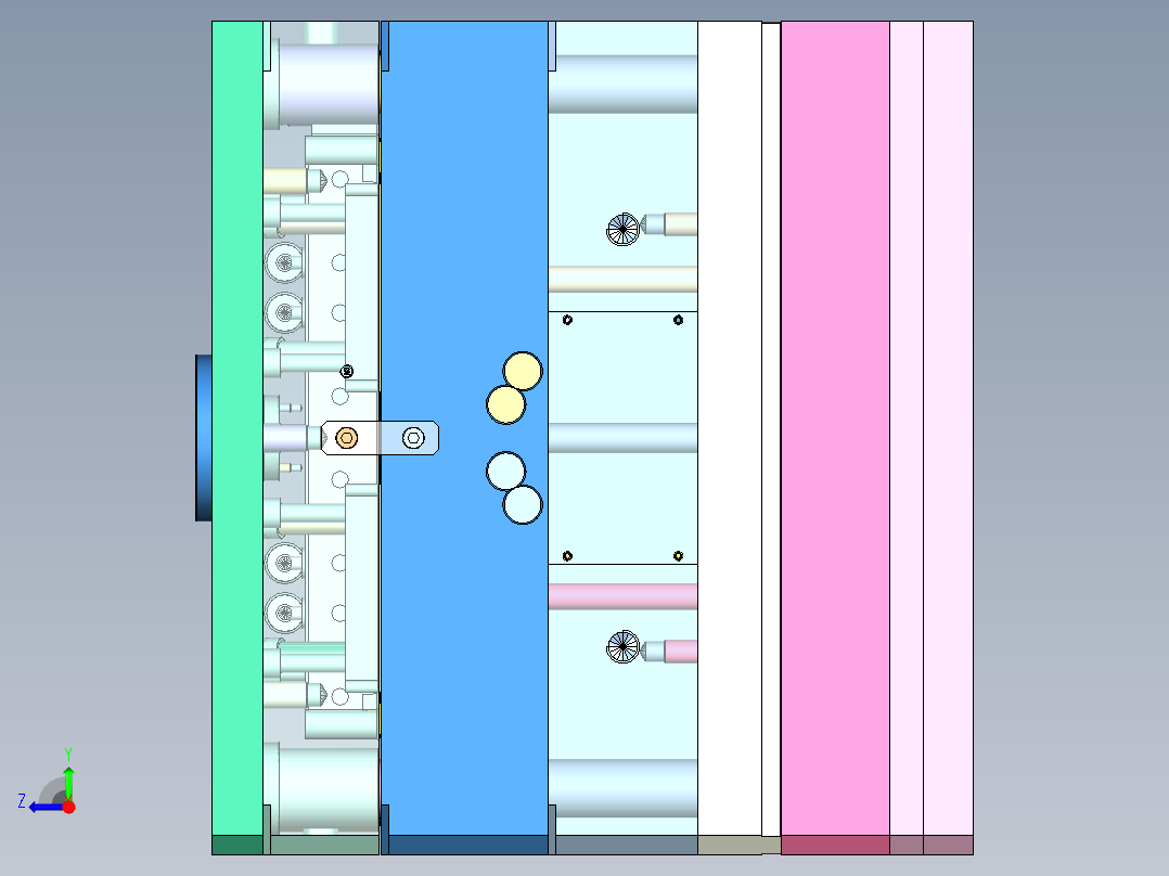 螺纹旋钮盖（绞牙+顶针板顶出）右视图