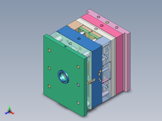 螺纹旋钮盖（绞牙+顶针板顶出）正等轴测缩略图