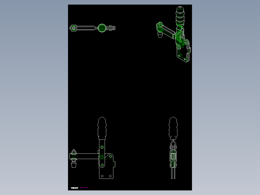 垂直式夾鉗SSP(L)-2D多系列多零件图纸模型
