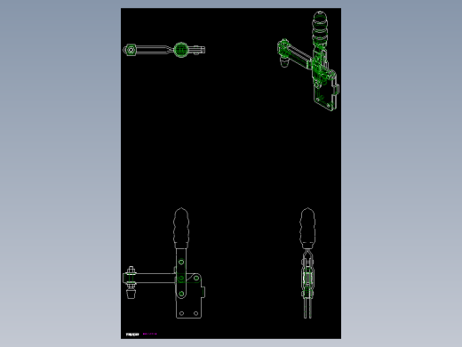垂直式夾鉗SSP(L)-2D多系列多零件图纸模型