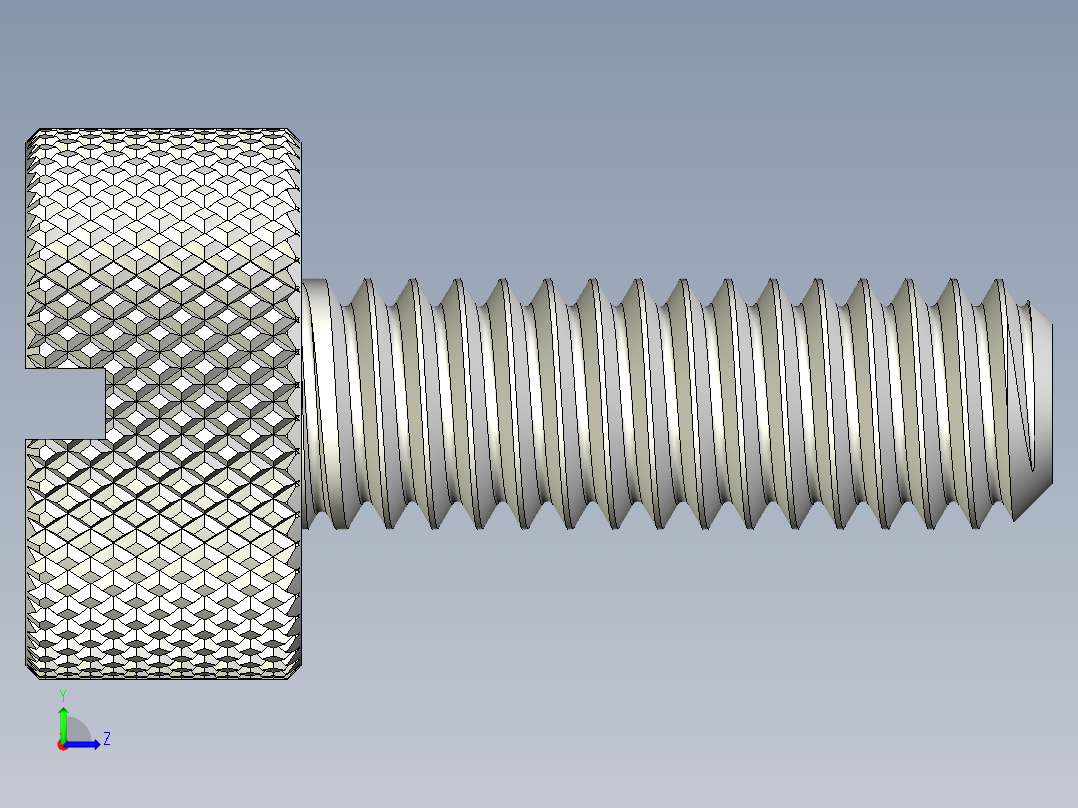 开槽滚花螺钉-M2.5 x 7.5mm左视图