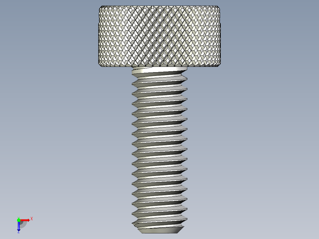 开槽滚花螺钉-M2.5 x 7.5mm俯视图