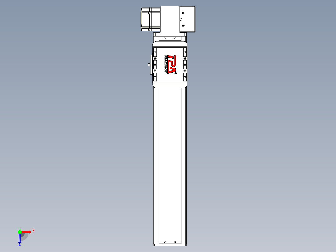 同步带全封闭直线模组TPA-HCB-85D-90-L350-LP-Y-P20-N3俯视图