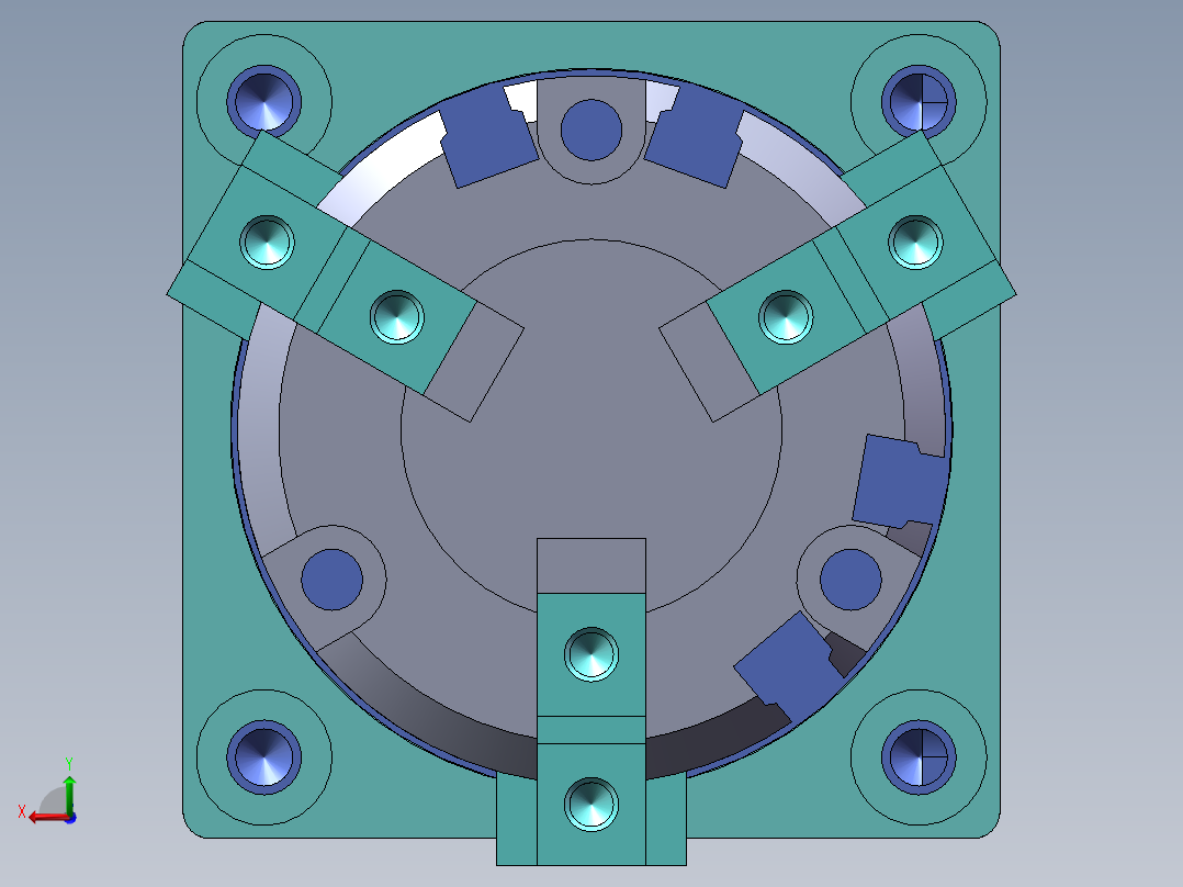无限旋转夹爪后视图