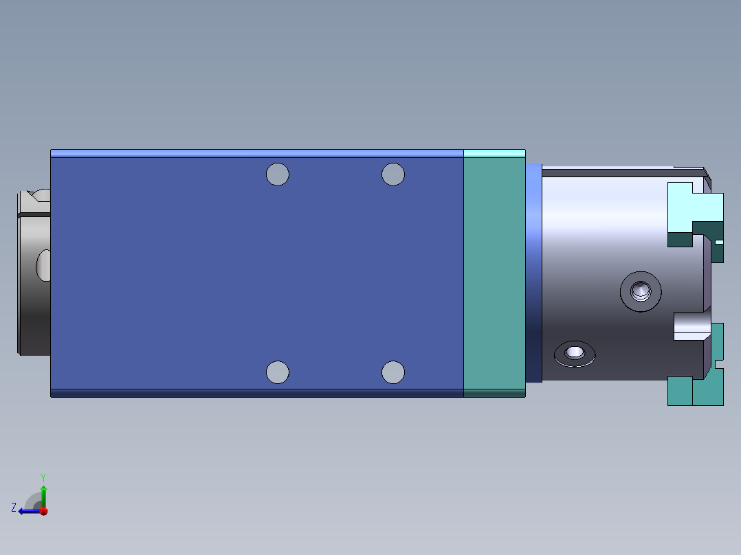 无限旋转夹爪右视图