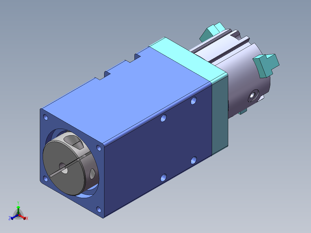 无限旋转夹爪正等轴测图
