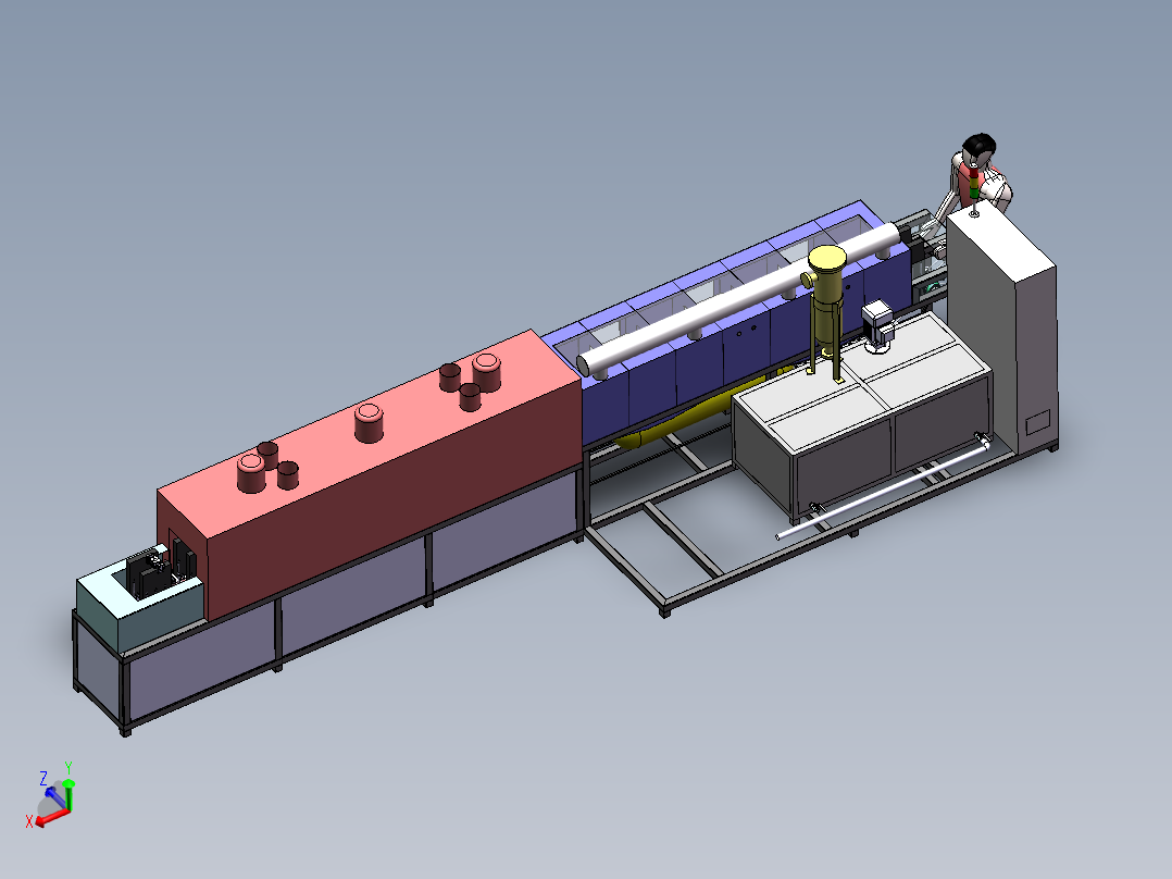 通过式环形链条清洗机3D图纸
