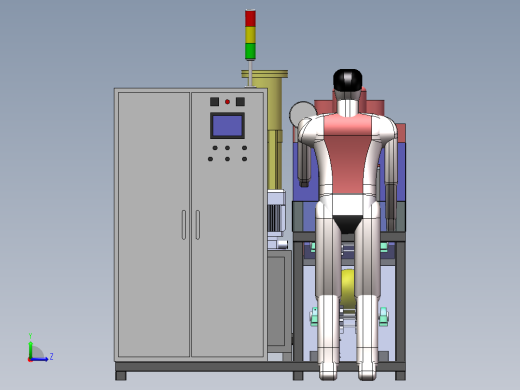 通过式环形链条清洗机3D图纸左视缩略图