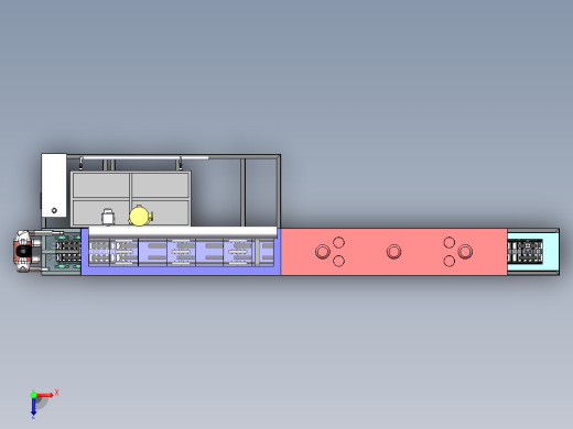 通过式环形链条清洗机3D图纸俯视缩略图