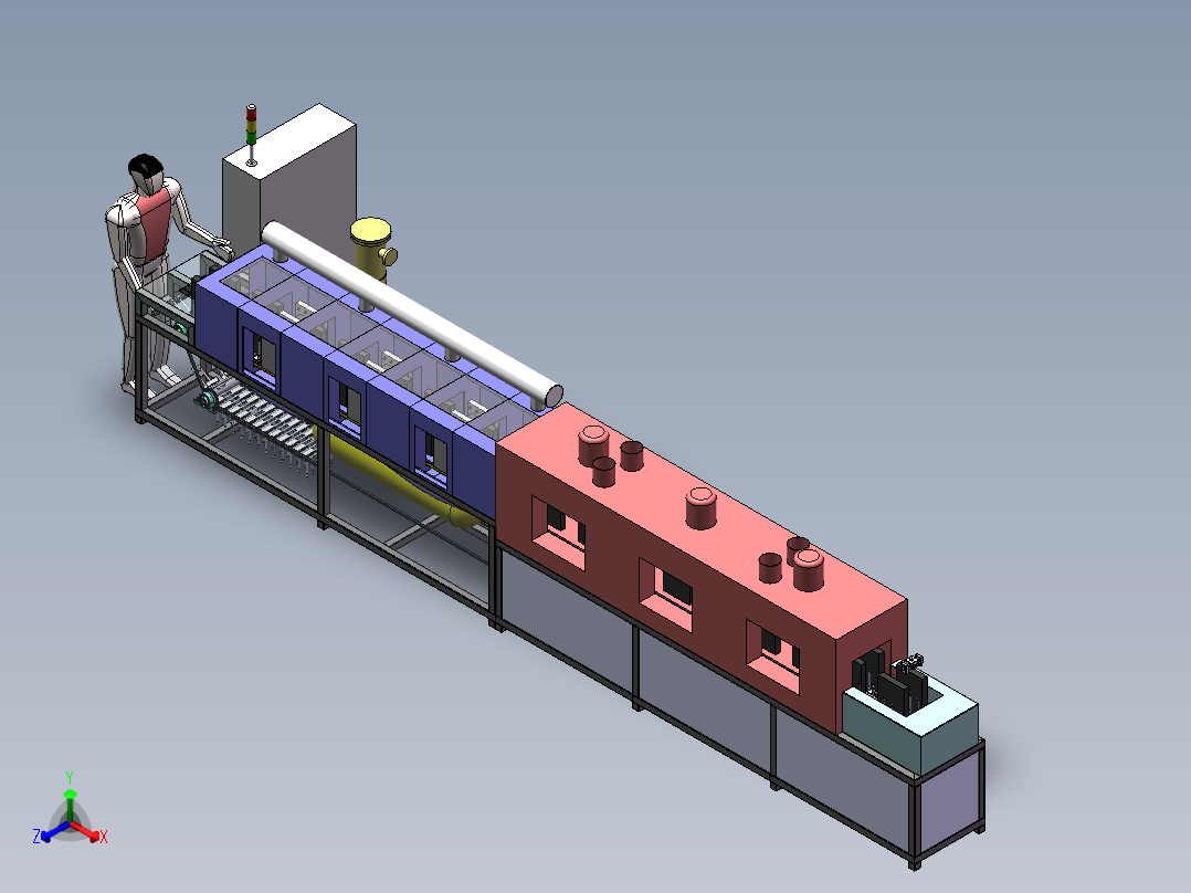 通过式环形链条清洗机3D图纸正等轴测图