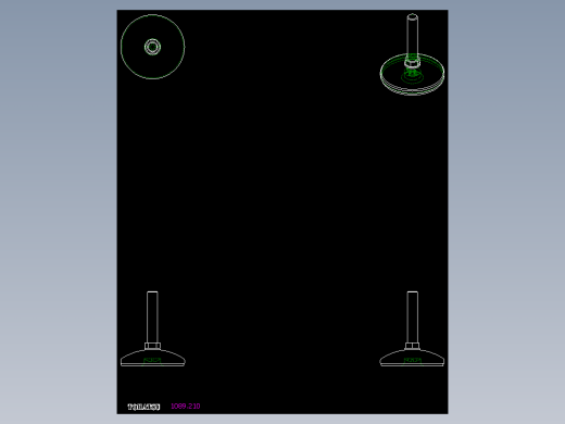 固定腳座1089-2D多系列多零件图纸模型
