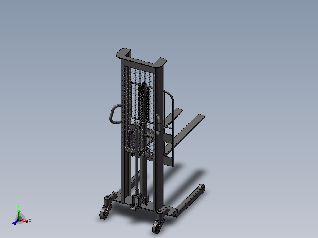 手动液压叉车 3D模型（SolidWorks设计