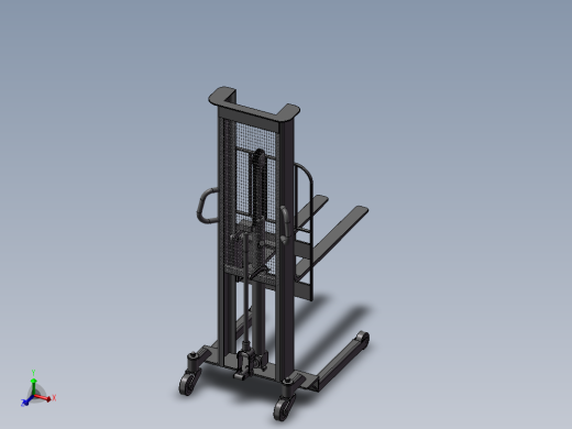 手动液压叉车 3D模型（SolidWorks设计