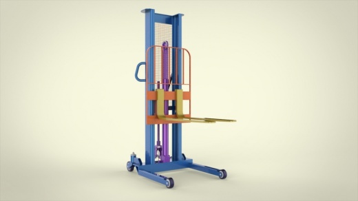手动液压叉车 3D模型（SolidWorks设计缩略图