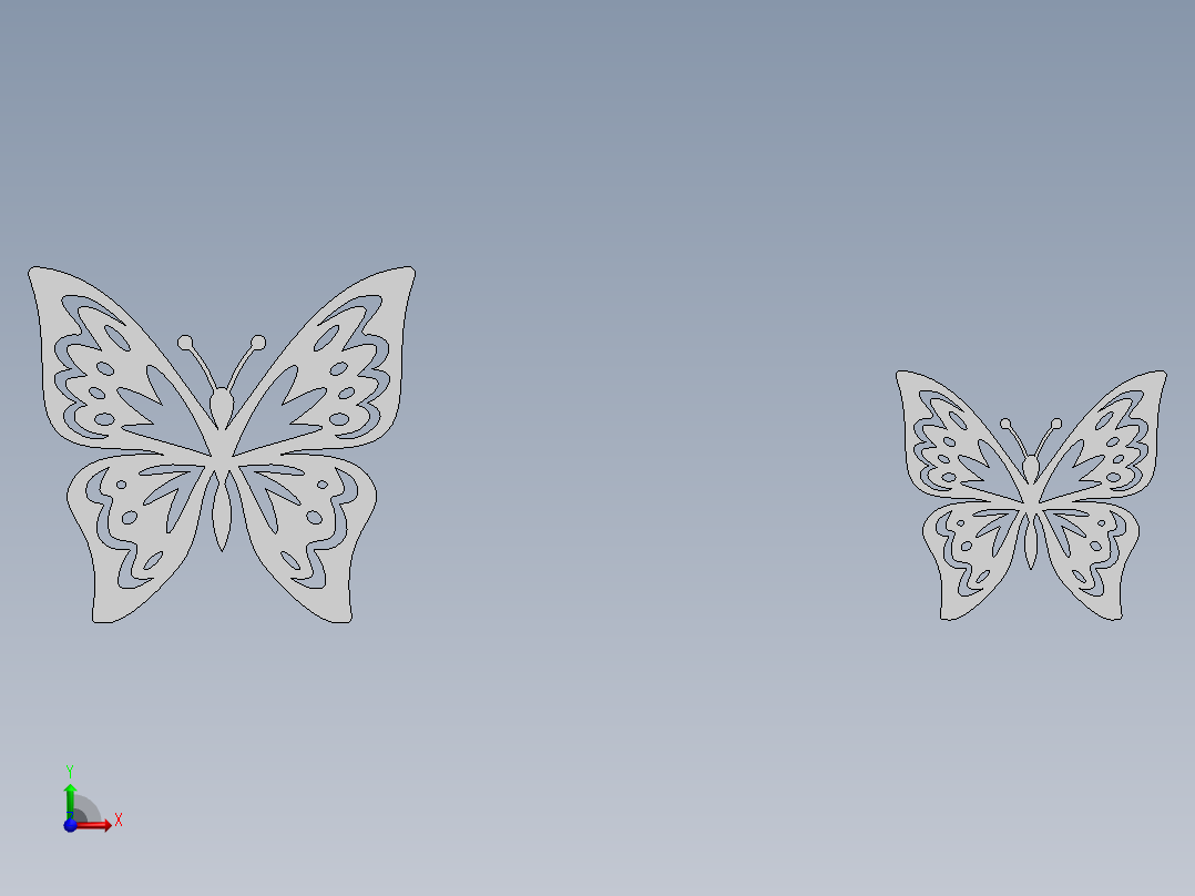 激光下料拼图蝴蝶AutoCAD, SOLIDWORKS