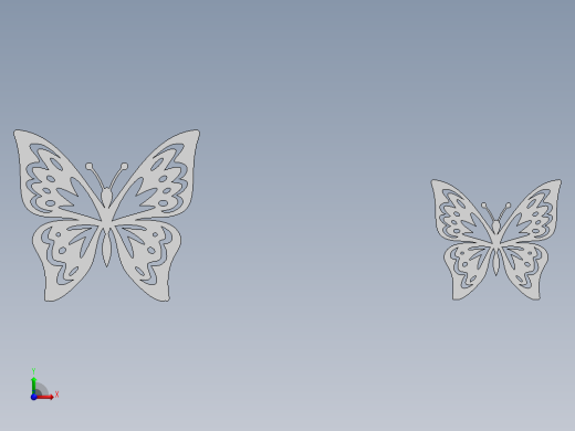 激光下料拼图蝴蝶AutoCAD, SOLIDWORKS前视缩略图