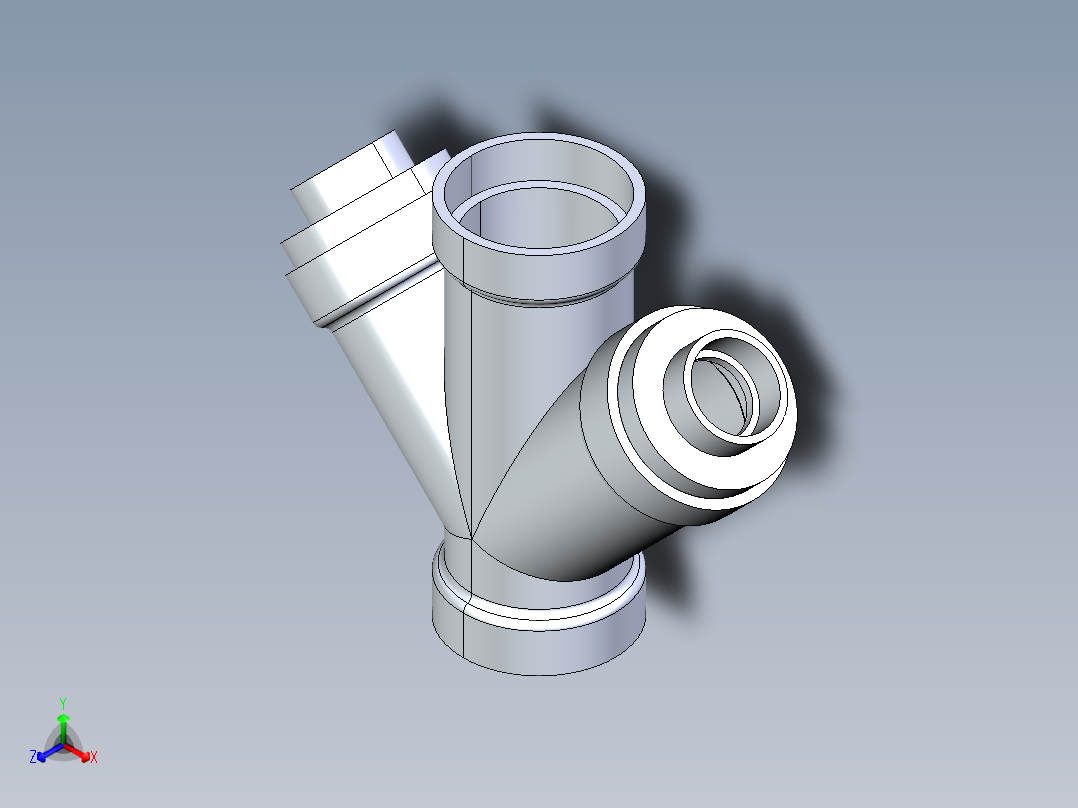 船舶管路系统S8_SeaDrainPLUS_DoubleReducingWye-SxSxSxS_37E263531_3x3x1-1-2x1-1-2in Sea Drain Plus - Double Reducing Wye - SxSxSxS主视图