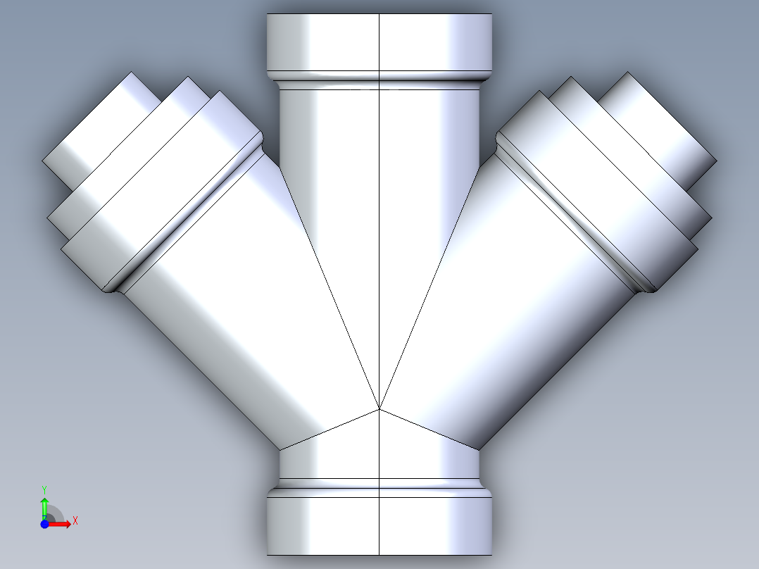 船舶管路系统S8_SeaDrainPLUS_DoubleReducingWye-SxSxSxS_37E263531_3x3x1-1-2x1-1-2in Sea Drain Plus - Double Reducing Wye - SxSxSxS前视图