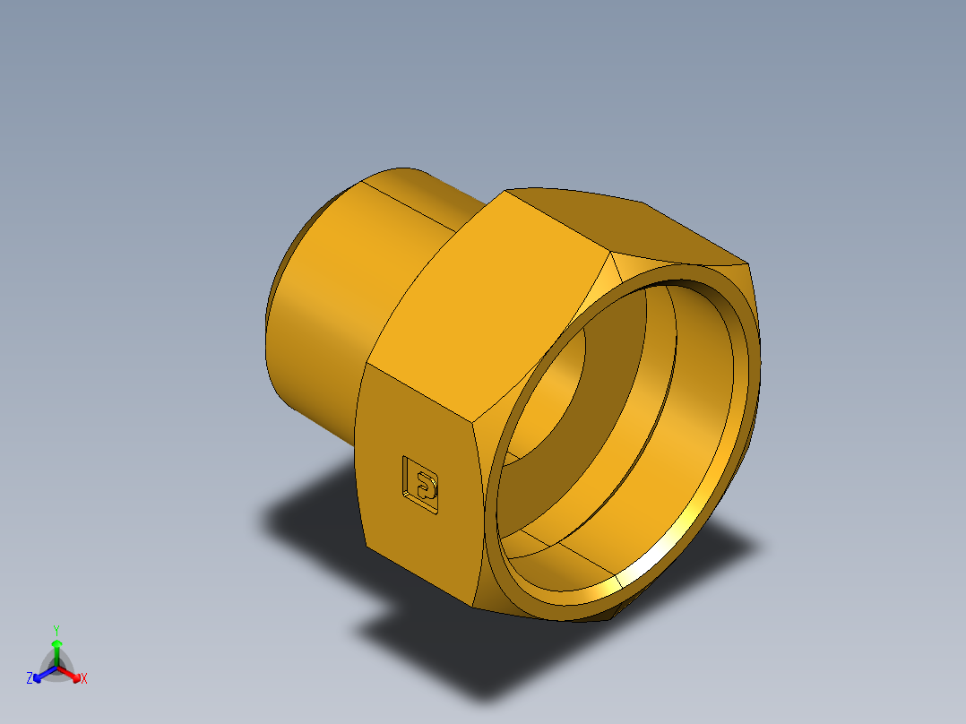 水管接头Female Hose to Male Pipe 82GH-12-8正等轴测图