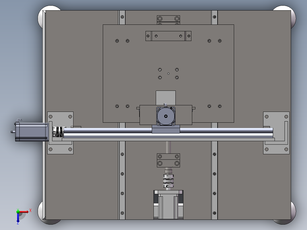 龙门式主轴移动裁断机俯视图