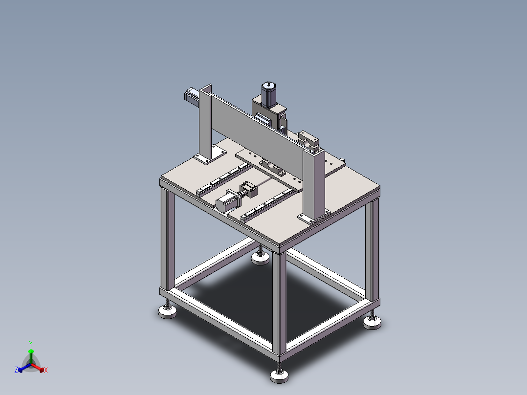 龙门式主轴移动裁断机正等轴测图