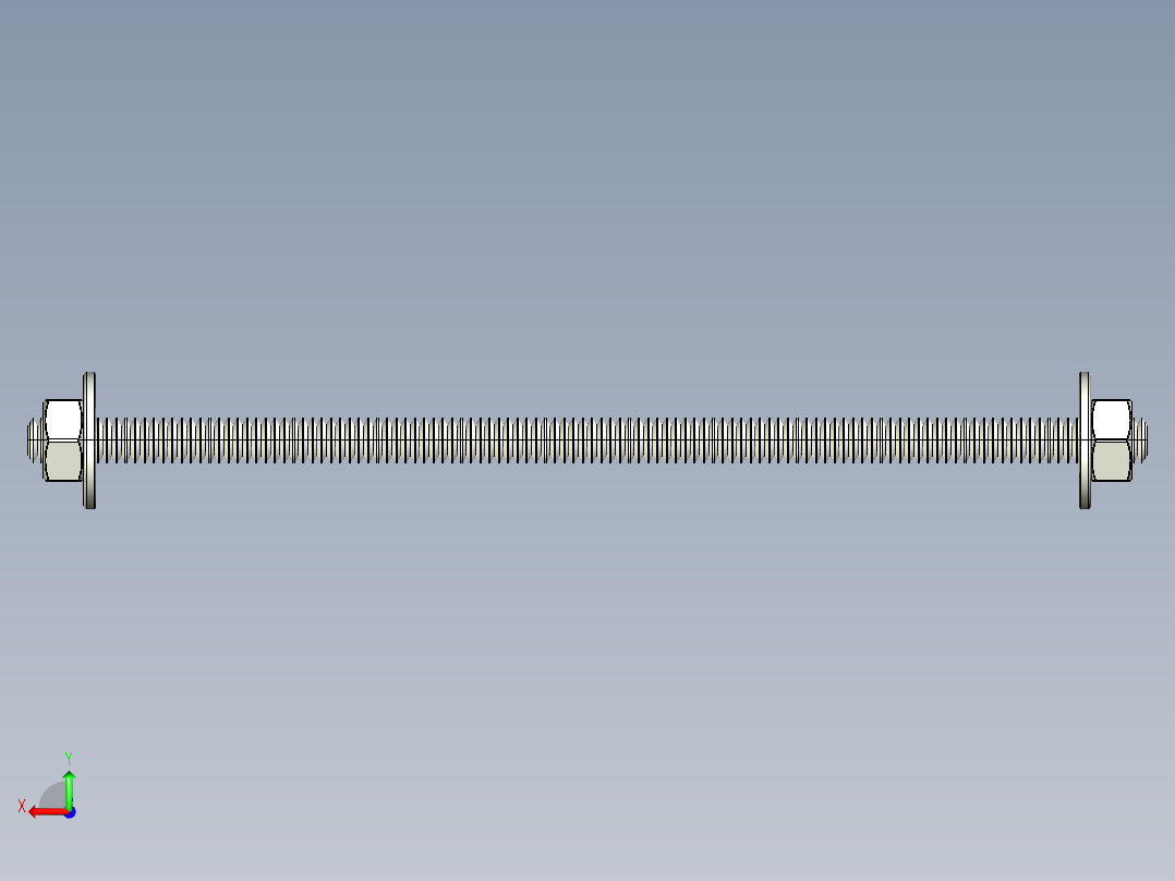 紧固件-STEP 0.2500 All-Thread后视图