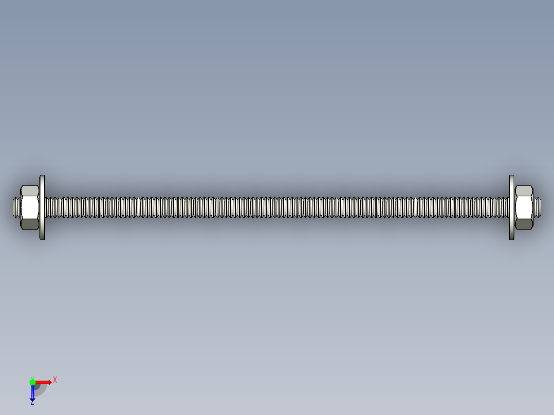 紧固件-STEP 0.2500 All-Thread俯视图