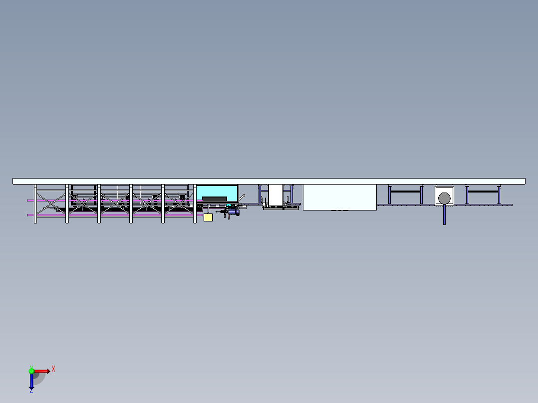 全自动滚筒生产线sw18俯视图