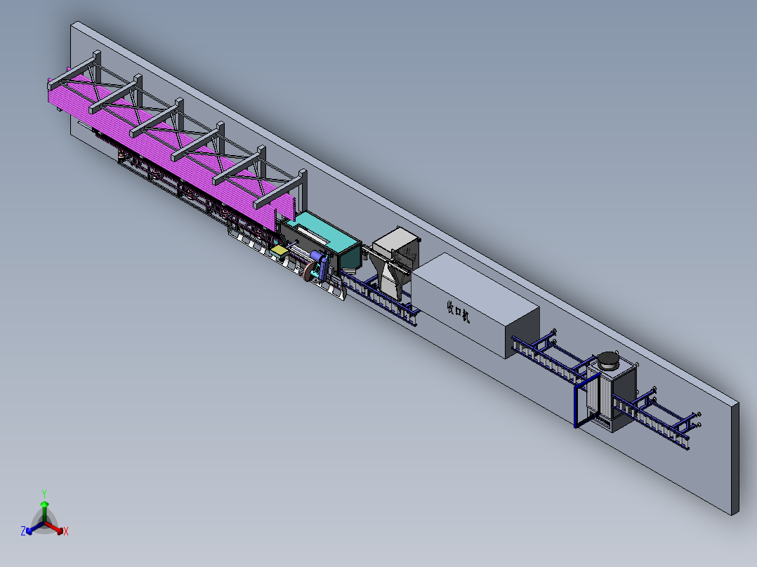 全自动滚筒生产线sw18正等轴测图
