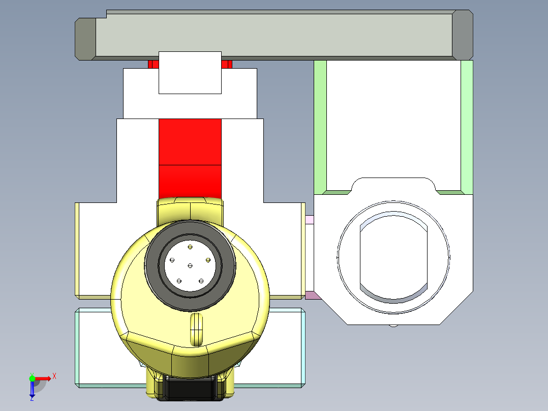 螺丝拧紧结构俯视图