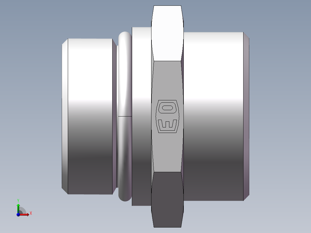 美制O圈密封接头、1CO-36-16前视图