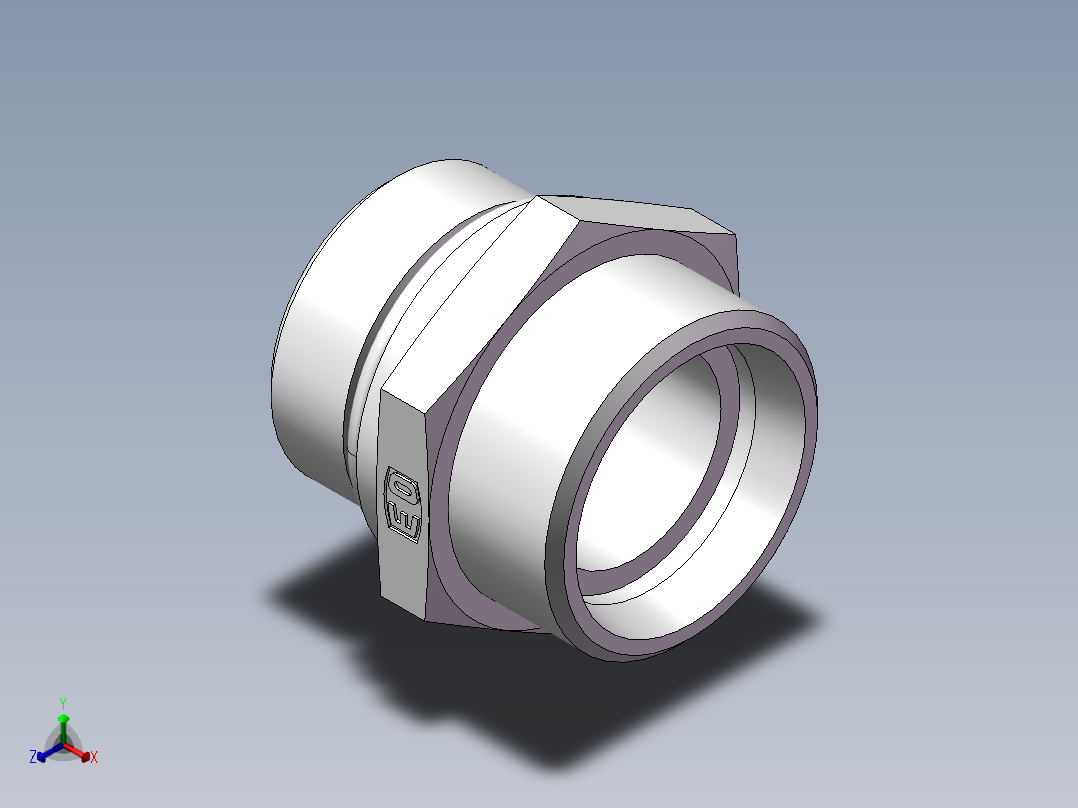 美制O圈密封接头、1CO-36-16正等轴测图