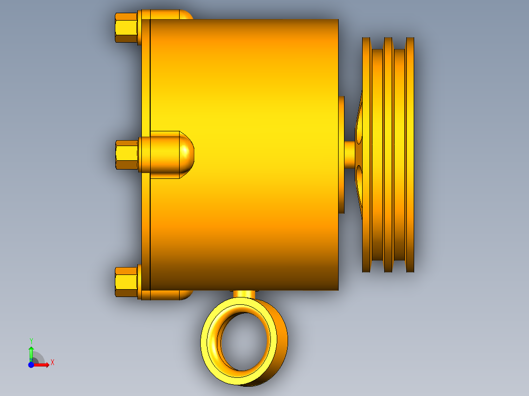 CAE真空泵运动仿真前视图