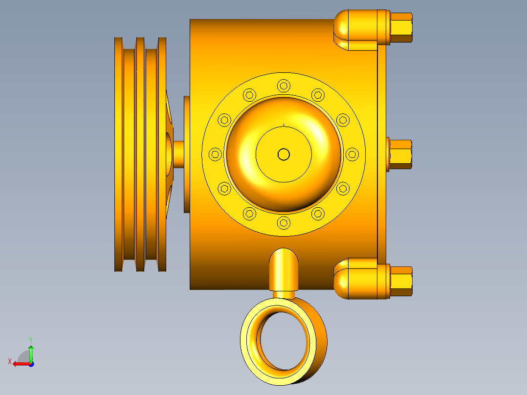 CAE真空泵运动仿真后视图