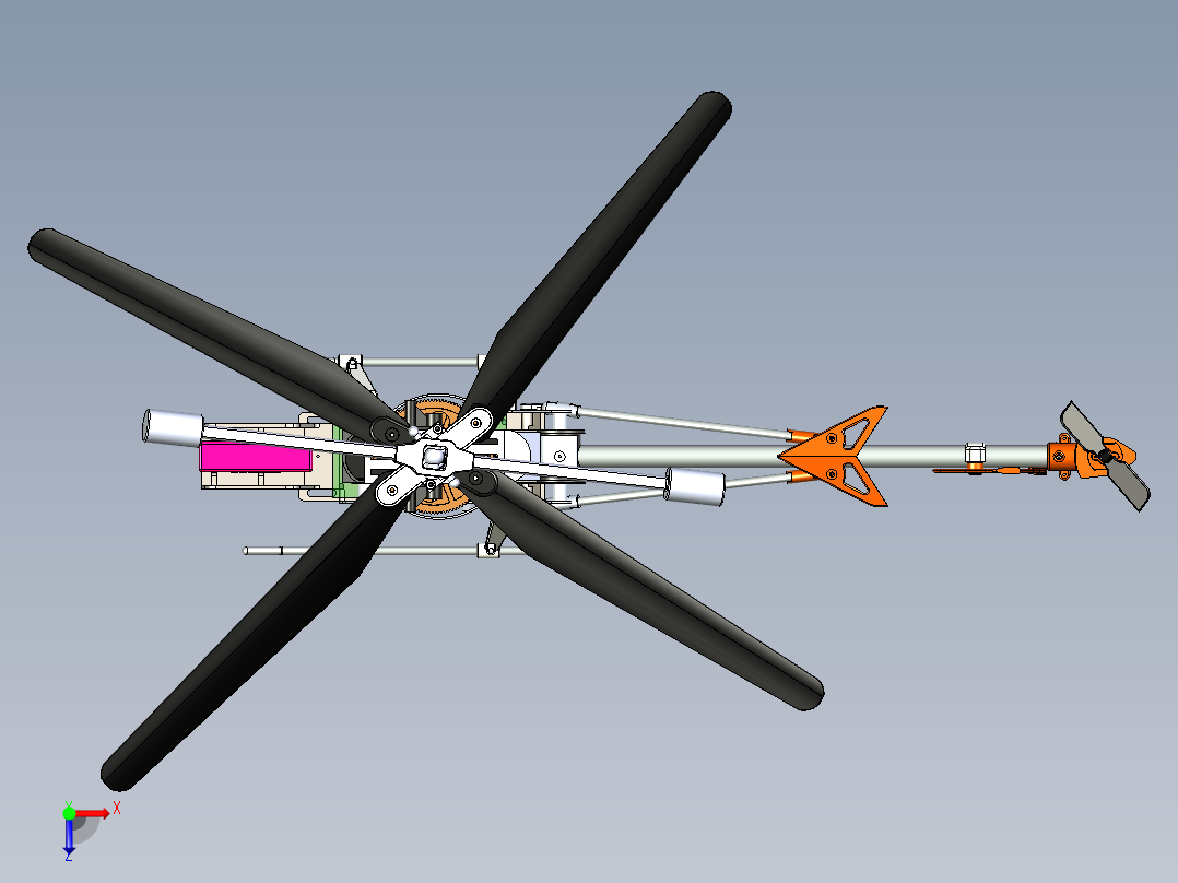 B2004807-遥控直升机俯视图