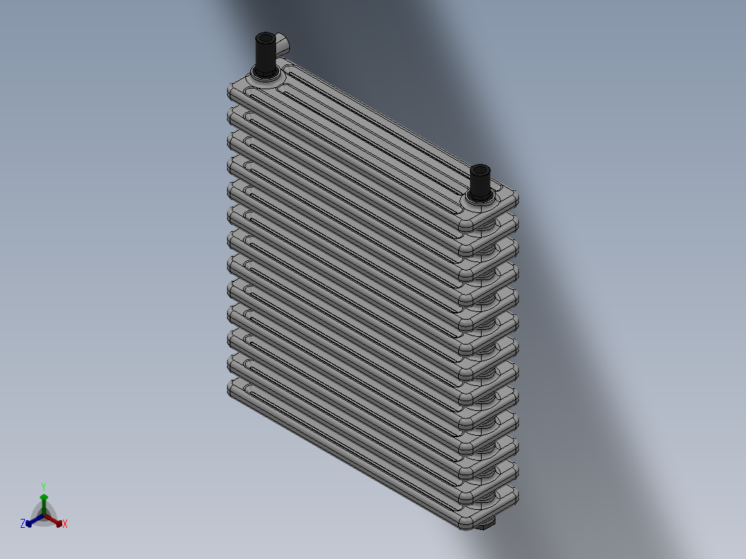 散热器(2)正等轴测图