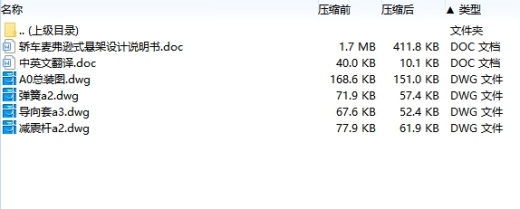 轿车麦弗逊式悬架设计含4张CAD图缩略图