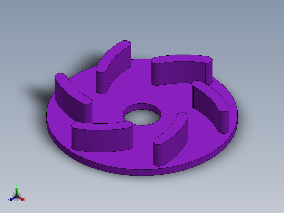 塑料叶轮正等轴测图