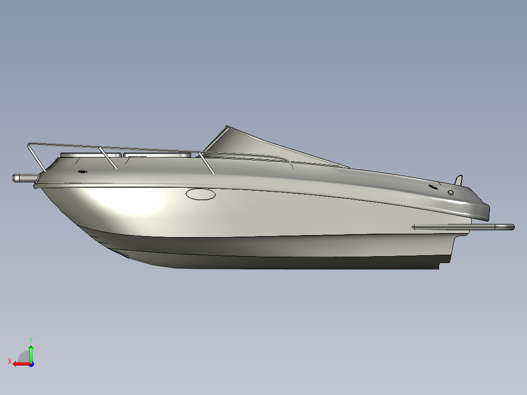 游艇 （有人驾驶）后视图