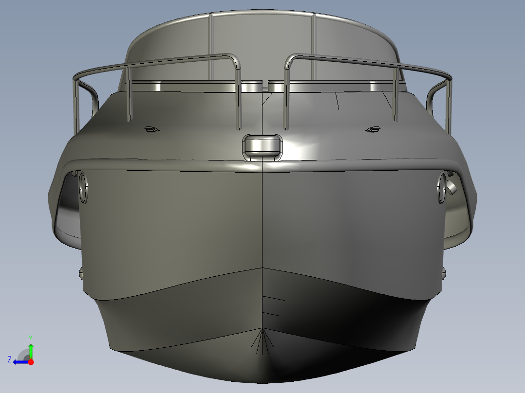 游艇 （有人驾驶）右视图