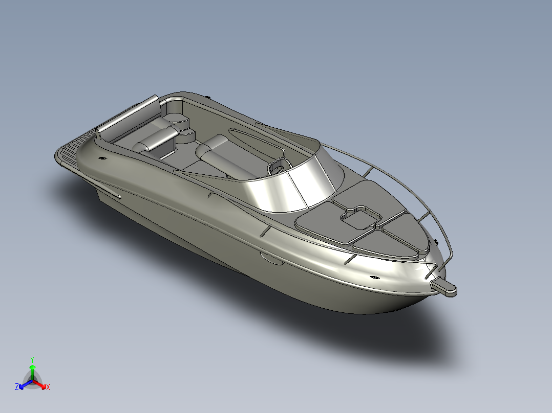 游艇 （有人驾驶）正等轴测图