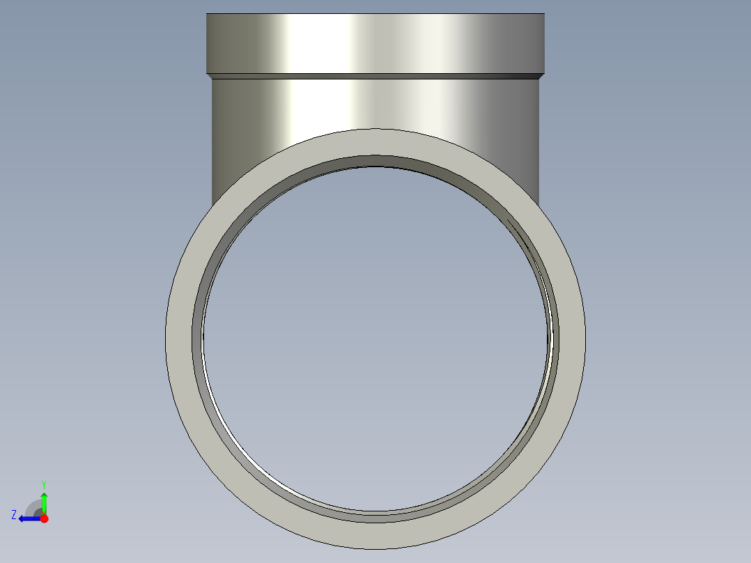 螺纹管三通-异径 DN65-DN50右视图