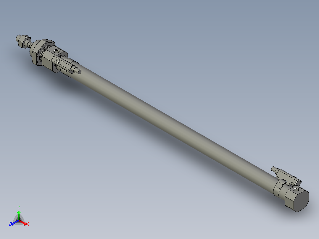 X轴气缸MI12x250SU_0_+_CS1-M-2_正等轴测图